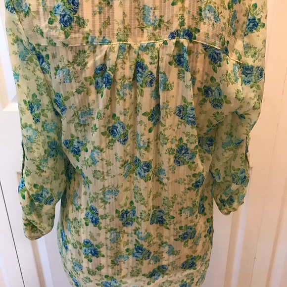 Bobbie Brooks Blue Green Sheer top size med - Picture 8 of 9
